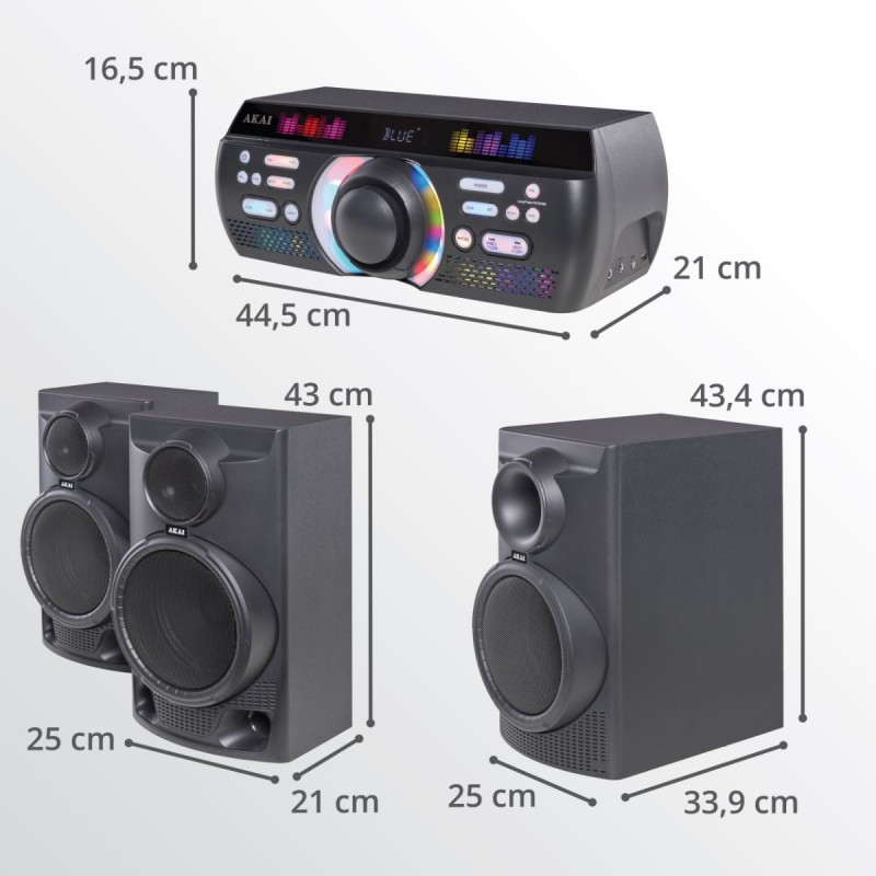 AKAI Trinitone Sound Fusion System 3.1 Ηχοσύστημα Home Entertainment με Bluetooth 5.0, 180W RMS (110582-0192) AKAI Trinitone Sound Fusion System 3.1 Ηχοσύστημα Home Entertainment με Bluetooth 5.0, 180W RMS (110582-0192)